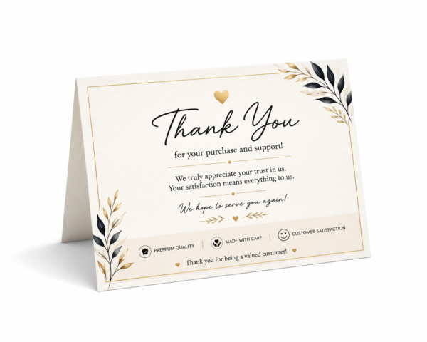 Glossy Best Flash Cut Thanks Card